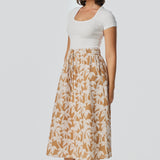 Gathered Maxi Skirt - Copper Palms