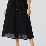 Gathered Maxi Skirt - Black
