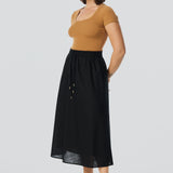 Gathered Maxi Skirt - Black