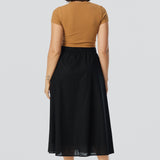 Gathered Maxi Skirt - Black