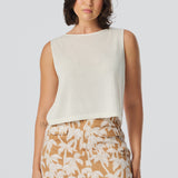 Crochet Boat Neck Tank - White