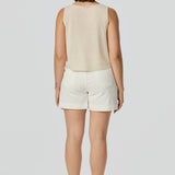 Crochet Boat Neck Tank - Wheat Marl