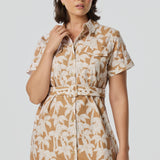 Pocket Shirt Mini Dress - Copper Palms
