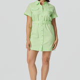 Pocket Shirt Mini Dress - Matcha