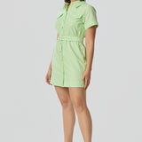 Pocket Shirt Mini Dress - Matcha