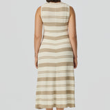 Crochet Sleeveless Dress - Wheat Stripe
