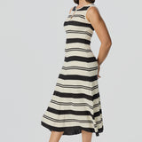 Crochet Sleeveless Dress - Ink Black Stripe