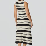 Crochet Sleeveless Dress - Ink Black Stripe