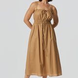Gathered Midi Dress - Copper