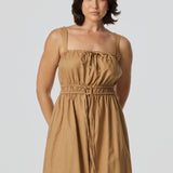 Gathered Midi Dress - Copper