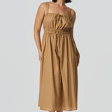 Gathered Midi Dress - Copper