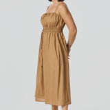 Gathered Midi Dress - Copper