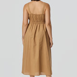 Gathered Midi Dress - Copper