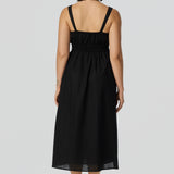 Gathered Midi Dress - Black