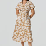 Wrap Shirt Dress - Copper Palms