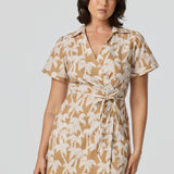 Wrap Shirt Dress - Copper Palms