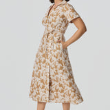 Wrap Shirt Dress - Copper Palms