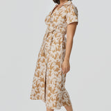 Wrap Shirt Dress - Copper Palms