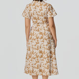 Wrap Shirt Dress - Copper Palms