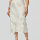 Slip Midi Skirt - White/Black Spot (Pre Order)