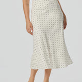 Slip Midi Skirt - White/Black Spot (Pre Order)