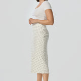 Slip Midi Skirt - White/Black Spot (Pre Order)