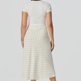 Slip Midi Skirt - White/Black Spot (Pre Order)