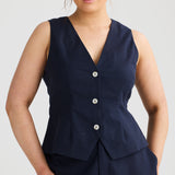 V Neck Vest - Navy