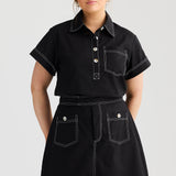 A-line Pocket Skirt - Black