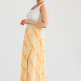 Wrap Midi Skirt - Tangerine Check