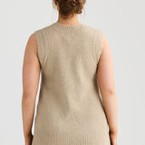 Boucle V-Neck Vest - Stone