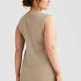 Boucle V-Neck Vest - Stone