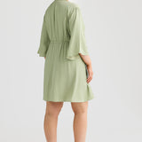 Long Sleeve Wrap Mini Dress - Seafoam