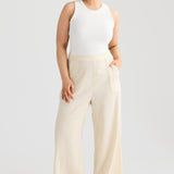 Fray Wide Leg Pants - Birch