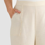 Fray Wide Leg Pants - Birch