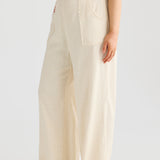 Fray Wide Leg Pants - Birch