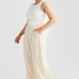 Fray Wide Leg Pants - Birch