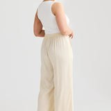 Fray Wide Leg Pants - Birch