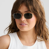 Slim Rectangular Sunglasses - Gold