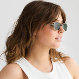 Slim Rectangular Sunglasses - Gold