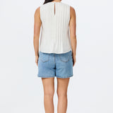 Sleeveless Pintuck Top - White