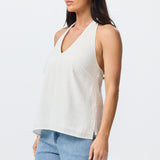 Halter Neck Top - White Fleck