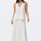 Halter Neck Top - White Fleck
