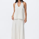Halter Neck Top - White Fleck