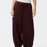 Harem Drawstring Pant - Carob