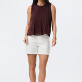 Sleeveless Pintuck Top - Carob
