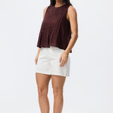 Sleeveless Pintuck Top - Carob