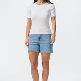 Fitted Ribbed T-Shirt - White