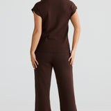 Knit Drawstring Pant - Chocolate