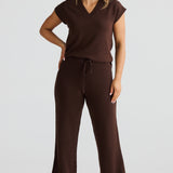 Knit Drawstring Pant - Chocolate